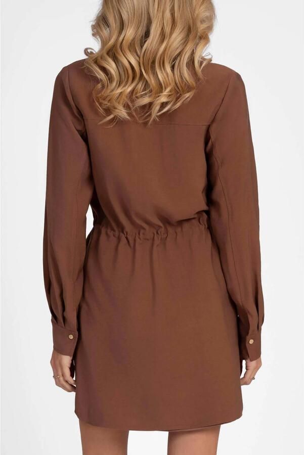 NIKKIE viscose korte blousejurk bruin - Foto 2