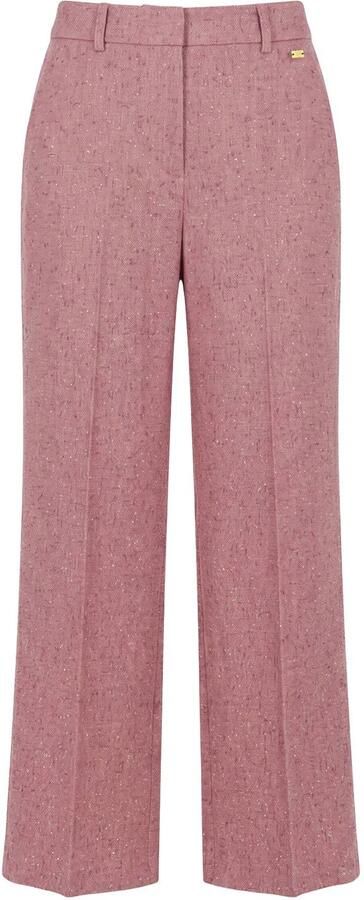 NIKKIE viscose wide leg pantalon met glitters roze - Foto 3