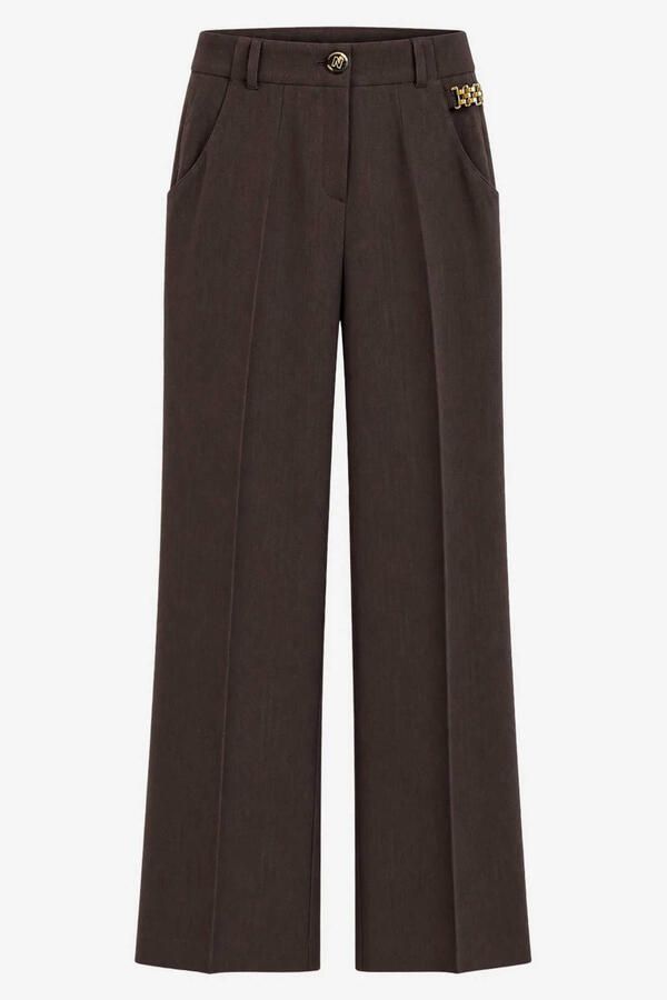 NIKKIE wide leg broek donkerbruin - Foto 2