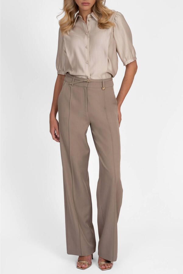NIKKIE wide leg pantalon beige