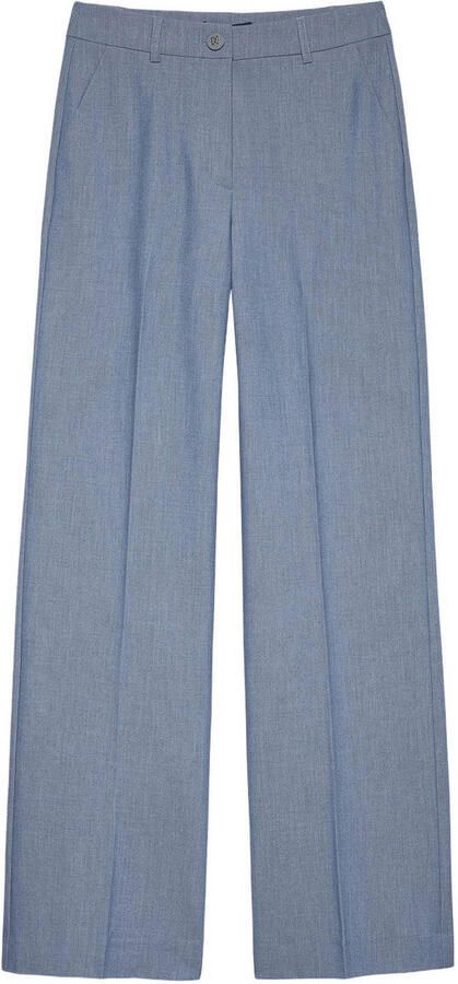NIKKIE wide leg regular waist broek blauw - Foto 3