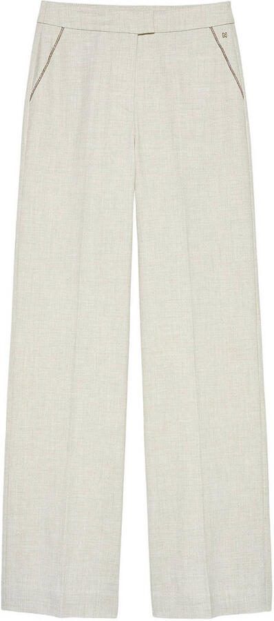 NIKKIE wide leg regular waist broek ecru met glitter - Foto 3