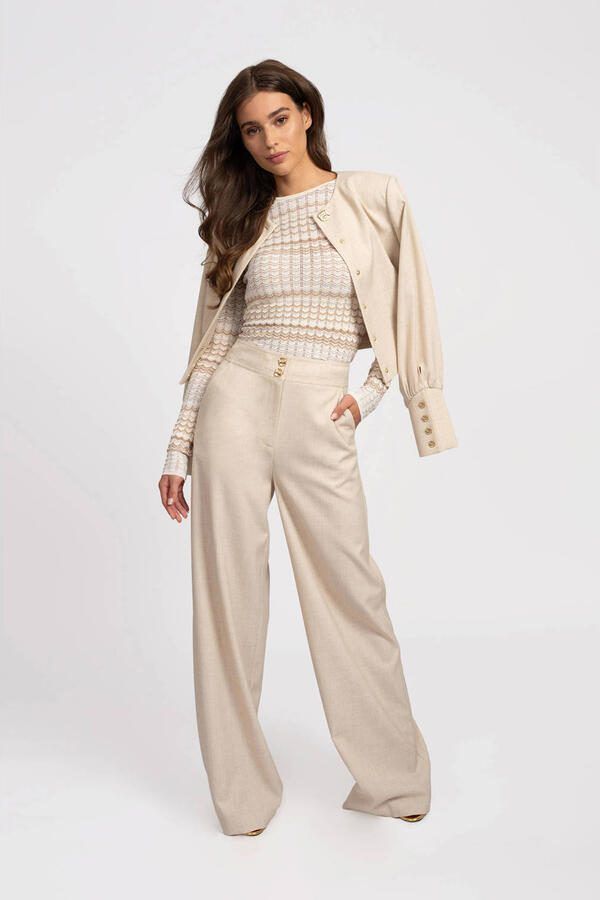NIKKIE x Anna Nooshin straight high waist broek beige - Foto 1