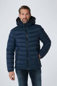 No Excess Jacket short fit hooded recycled Blauw Heren