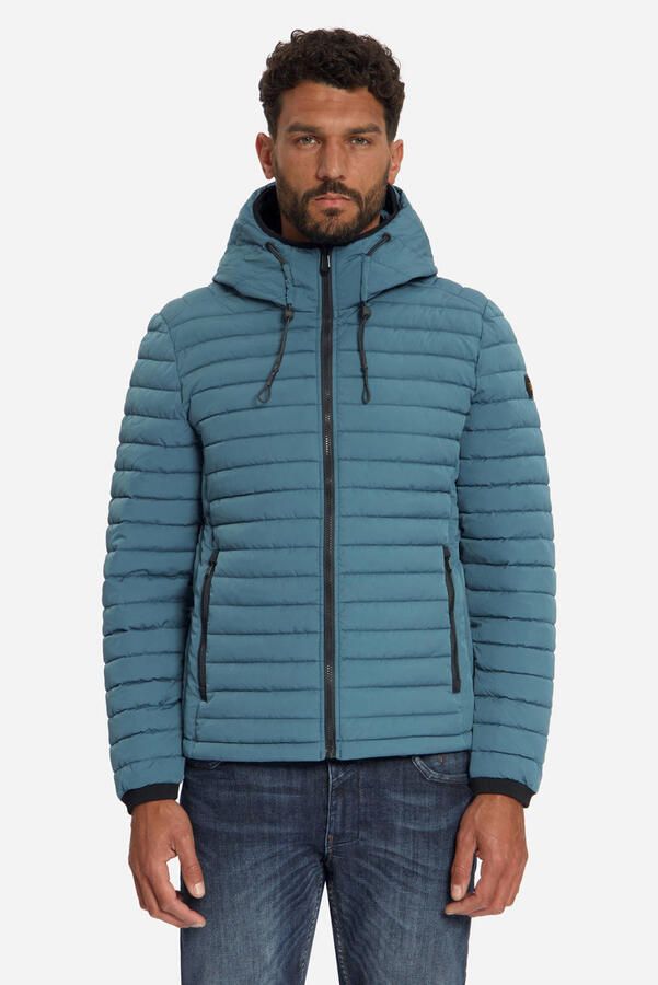 No Excess gewatteerde jas donkerblauw