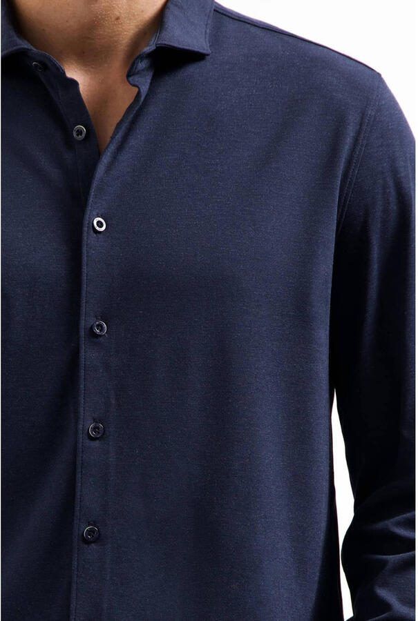 No Excess jersey casual overhemd donkerblauw - Foto 2