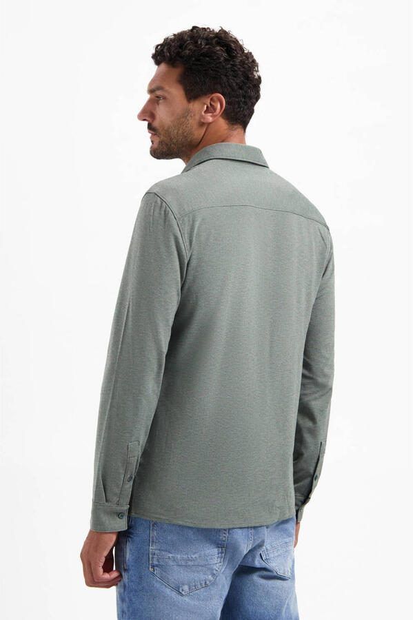 No Excess jersey casual overhemd grijsgroen - Foto 2