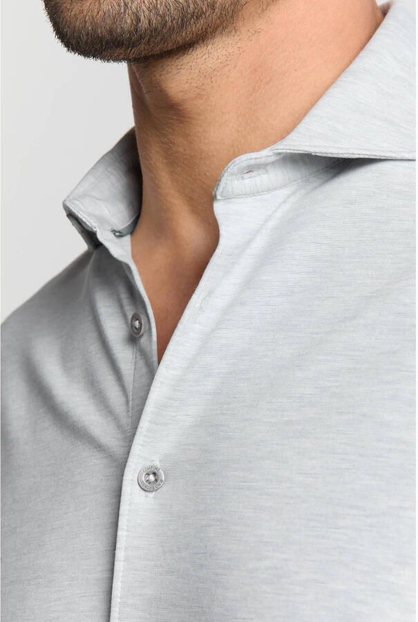 No Excess jersey casual overhemd lichtgrijs