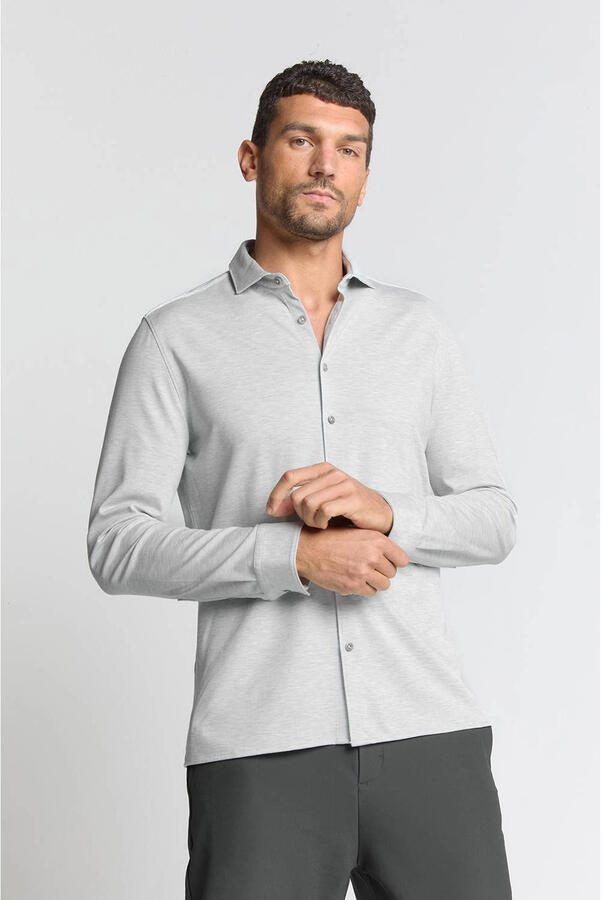 No Excess jersey casual overhemd lichtgrijs - Foto 2