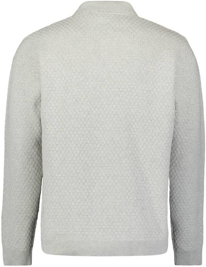 No Excess katoenen regular fit gebreide jacquard trui light grey - Foto 2