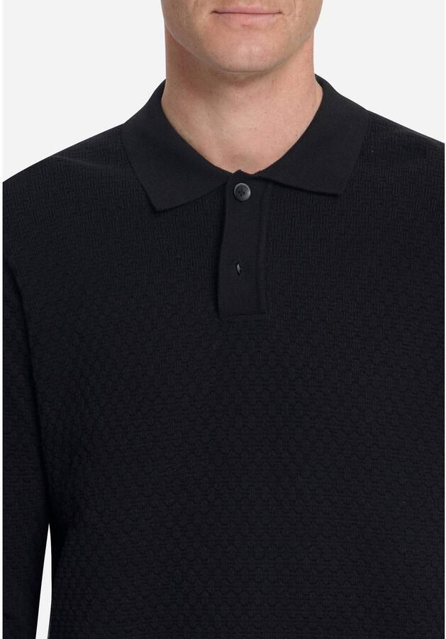 No Excess katoenen regular fit gebreide jacquard trui zwart - Foto 2