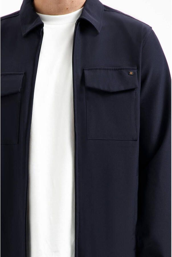 No Excess overshirt donkerblauw - Foto 3
