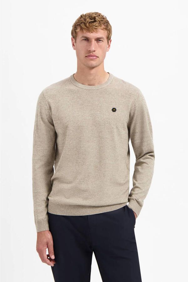 No Excess pullover fijn gebreid beige