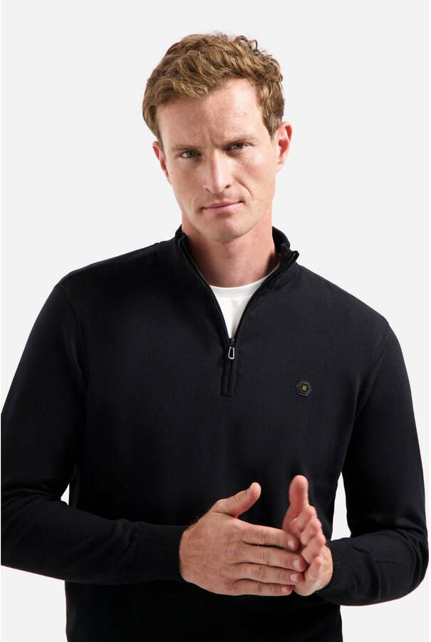 NO EXCESS Schipperstrui met halve ritssluiting