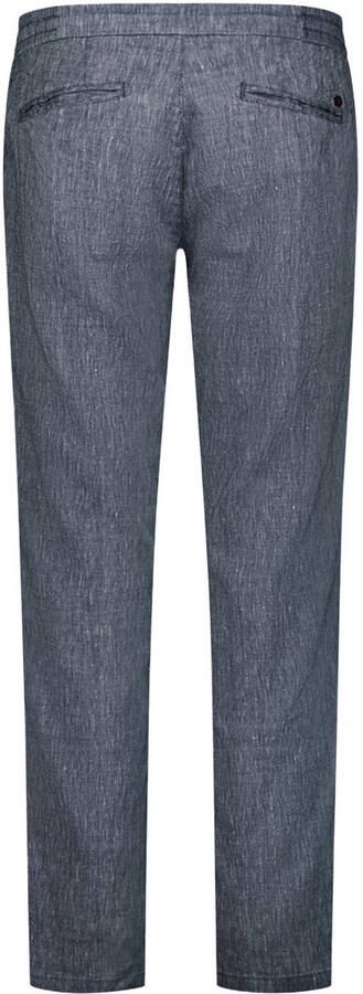No Excess regular casual broek met linnen donkerblauw - Foto 3