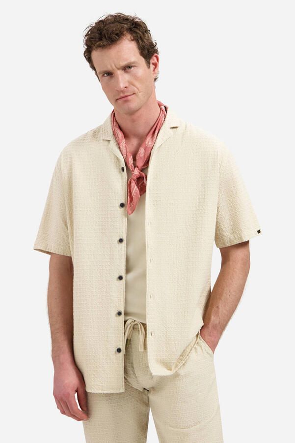 No Excess regular casual overhemd beige