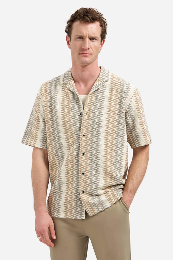 No Excess regular casual overhemd beige