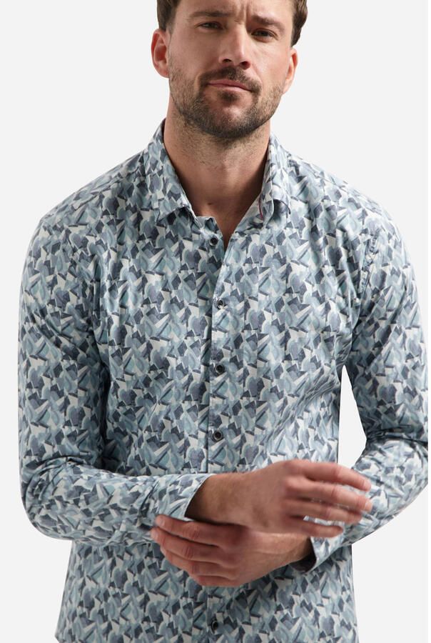 No Excess regular casual overhemd blauw