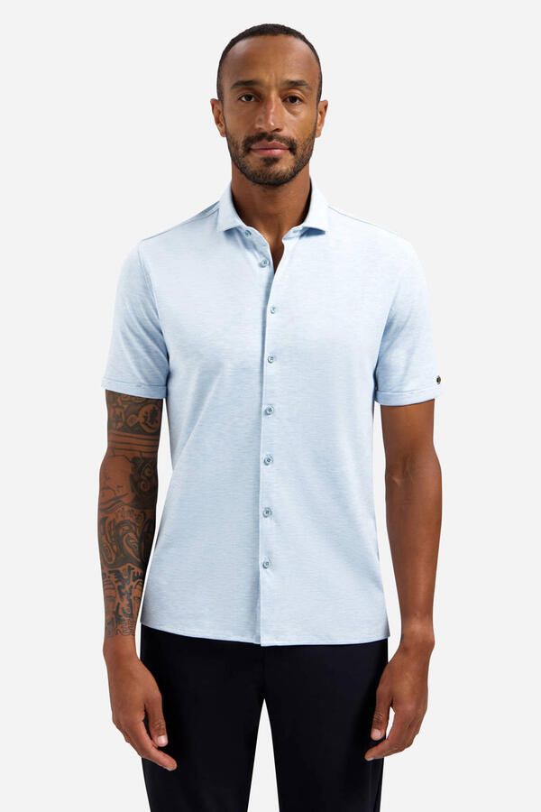 No Excess regular casual overhemd lichtblauw