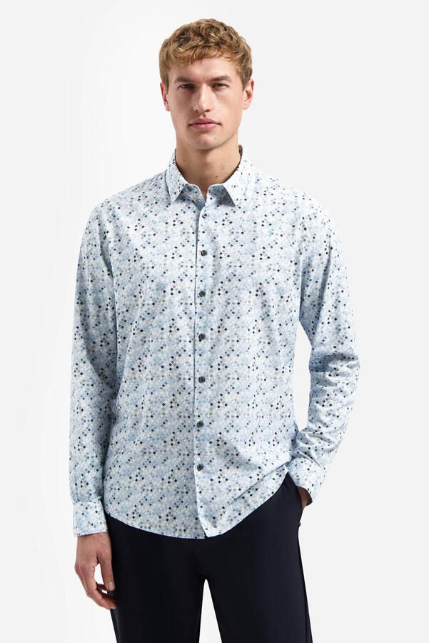 No Excess regular casual overhemd lichtblauw