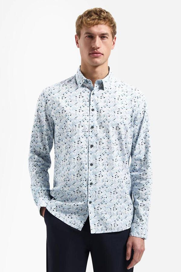 No Excess regular casual overhemd lichtblauw - Foto 3