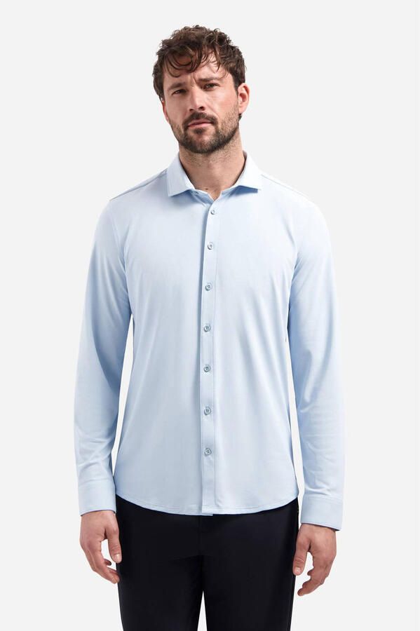 No Excess regular casual overhemd lichtblauw