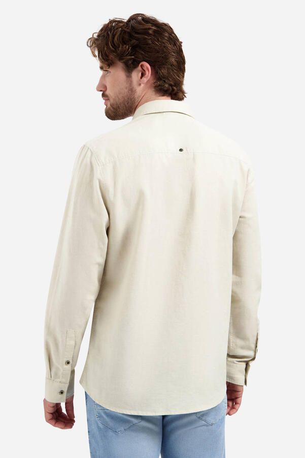 No Excess regular casual overhemd met linnen beige - Foto 2