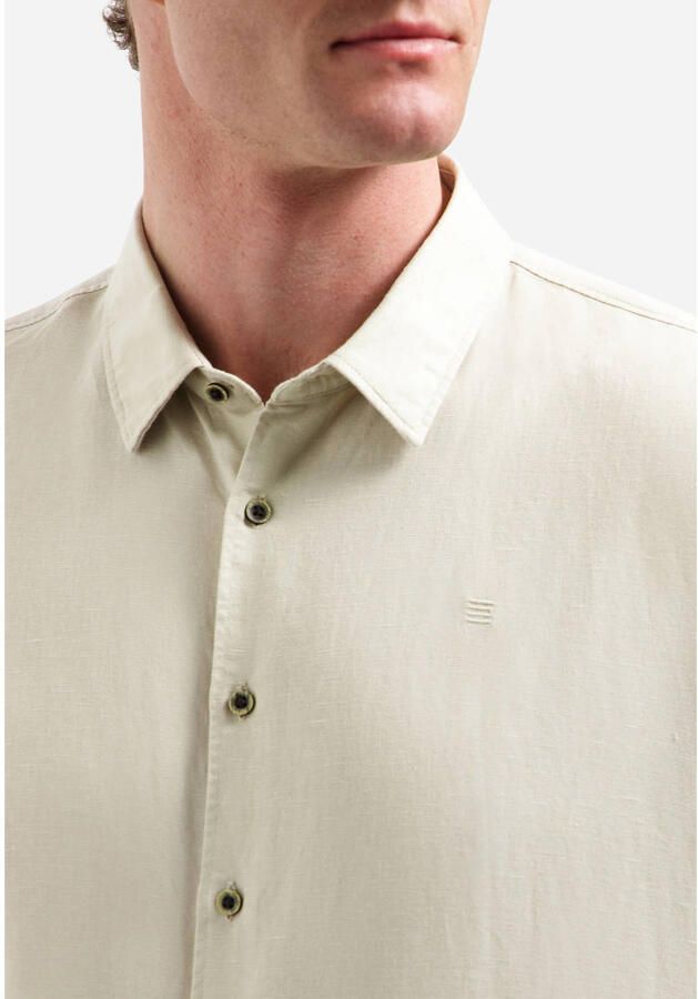 No Excess regular casual overhemd met linnen beige - Foto 2