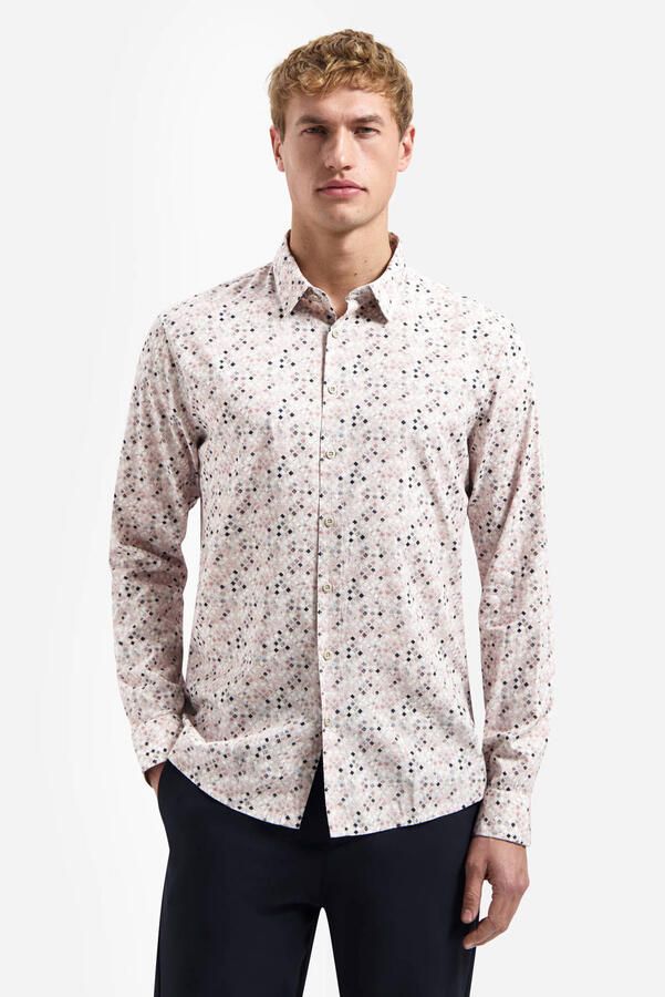 No Excess regular casual overhemd roze