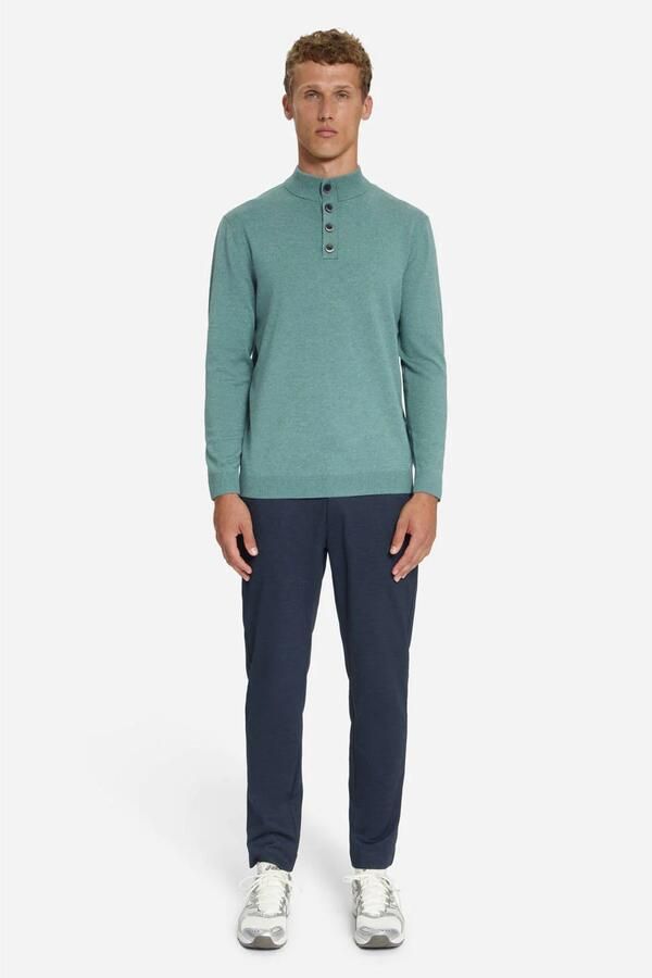 No Excess regular fit gebreide gemêleerde trui blauw - Foto 2