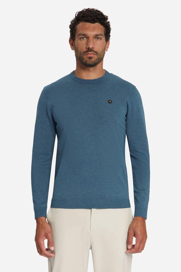 No Excess regular fit gebreide trui blauw