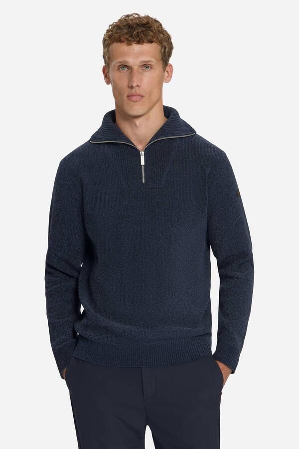 No Excess regular fit gebreide trui donkerblauw