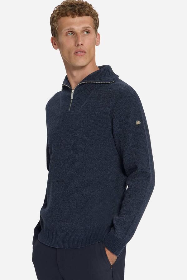 No Excess regular fit gebreide trui donkerblauw - Foto 3