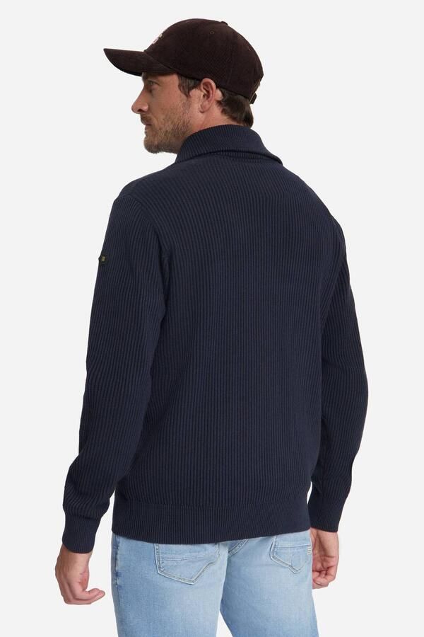 No Excess regular fit gebreide trui donkerblauw - Foto 3
