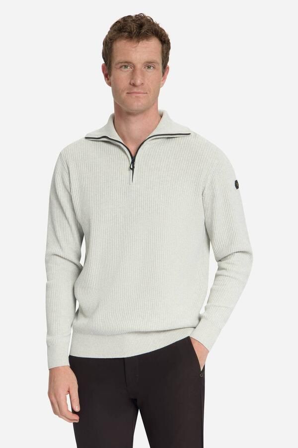 No Excess regular fit gebreide trui light grey