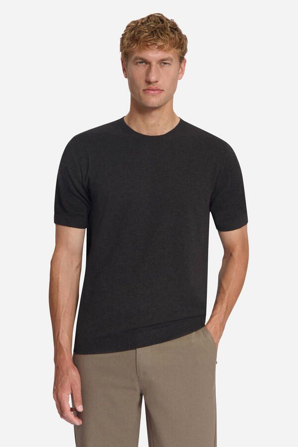 No Excess regular fit gemêleerd T-shirt donkerbruin
