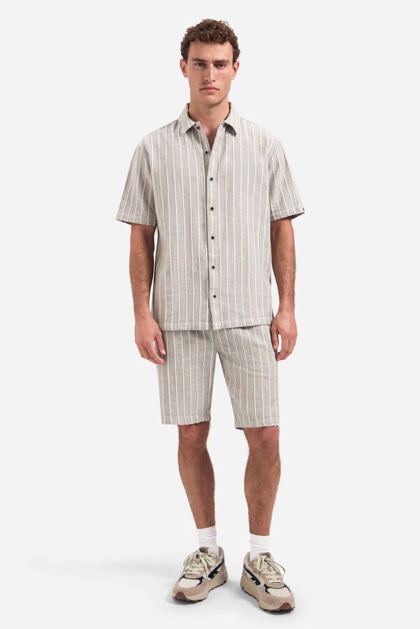 No Excess Overhemd Korte Mouw Short Sleeve Overhemd Stripe Grijs - Foto 2