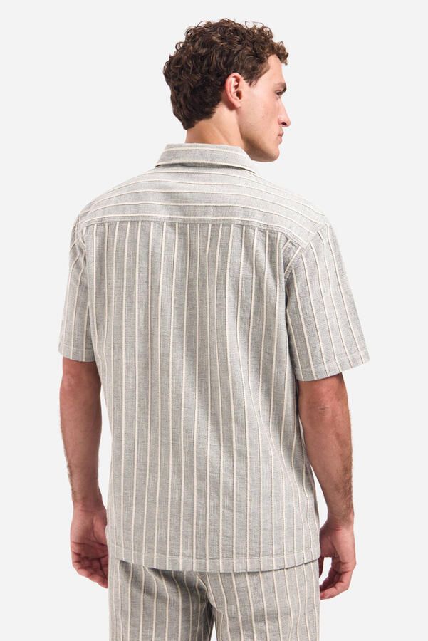 No Excess Overhemd Korte Mouw Short Sleeve Overhemd Stripe Grijs - Foto 3