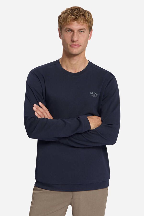 No Excess regular fit longsleeve donkerblauw