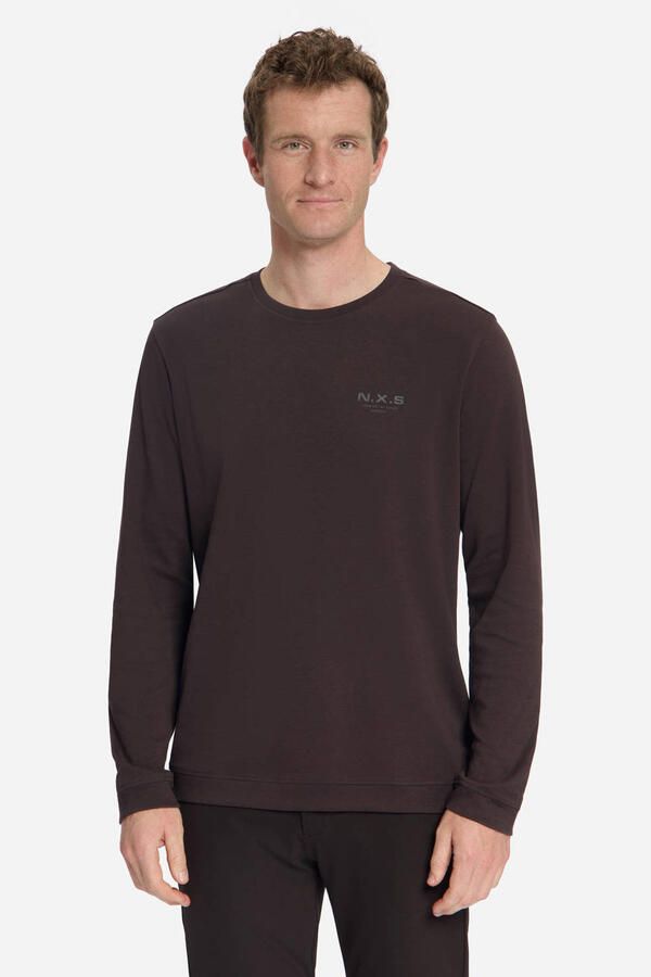 No Excess regular fit longsleeve donkerbruin