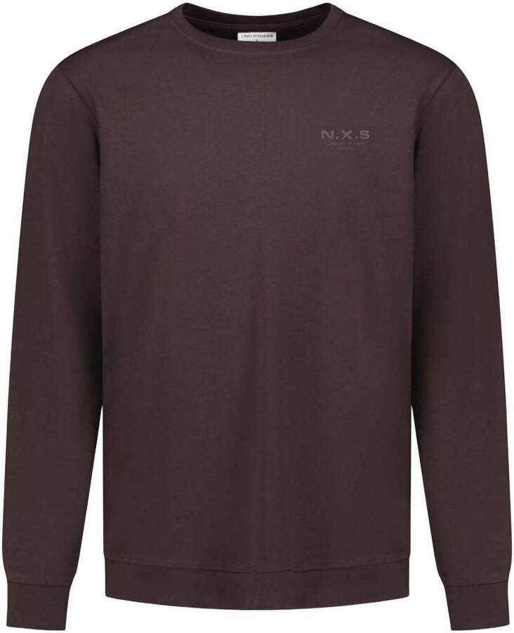 No Excess regular fit longsleeve donkerbruin - Foto 2