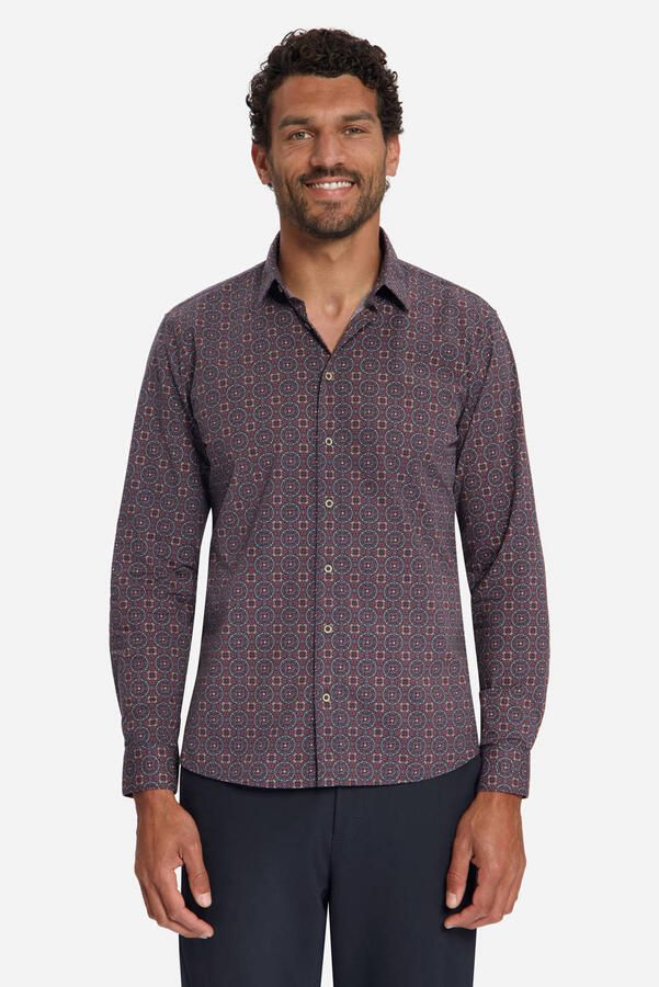 No Excess regular fit poplin overhemd cayenne