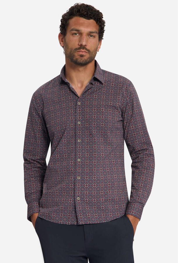 No Excess regular fit poplin overhemd cayenne - Foto 3