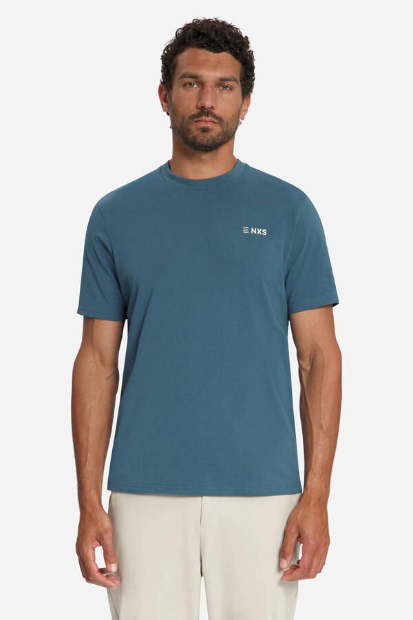 No Excess regular fit T-shirt met backprint blauw