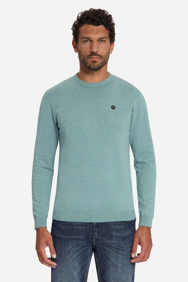 No Excess regular fit trui met melée dusty blue