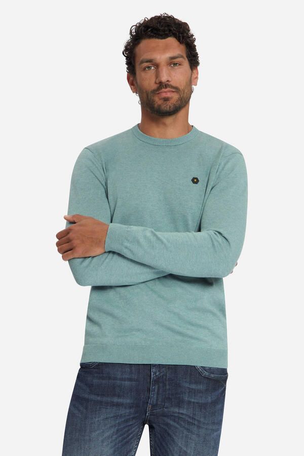 No Excess regular fit trui met melée dusty blue - Foto 2