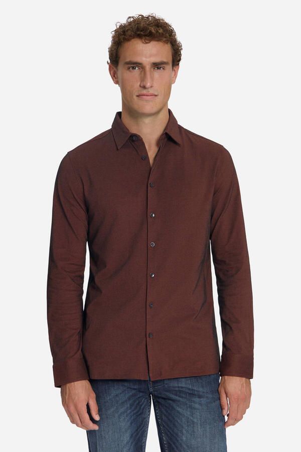 No Excess regular fit twill overhemd cayenne