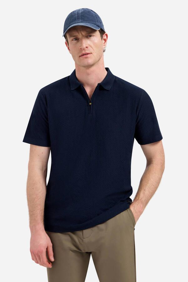 No Excess regular polo donkerblauw