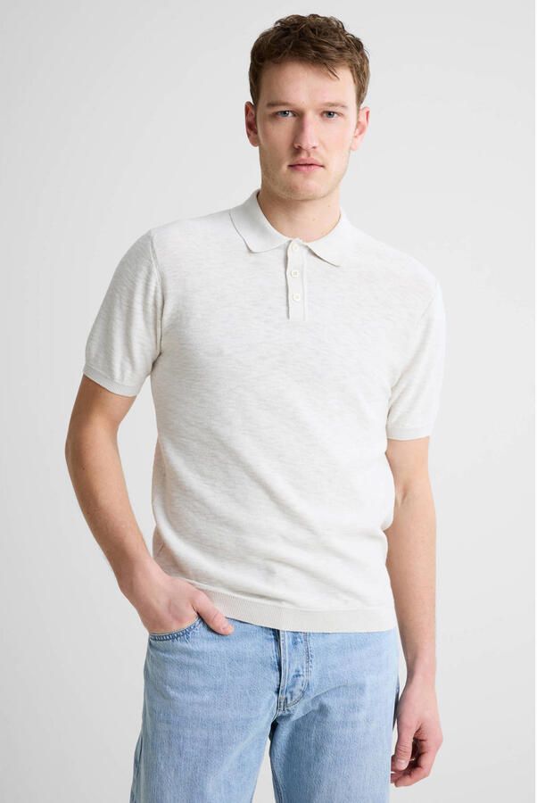 No Excess Polo Shirt Korte Mouw Knitted Slub Poloshirt Kit