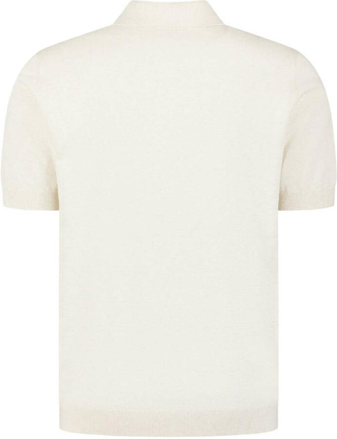 No Excess regular polo fijn gebreid ecru - Foto 2